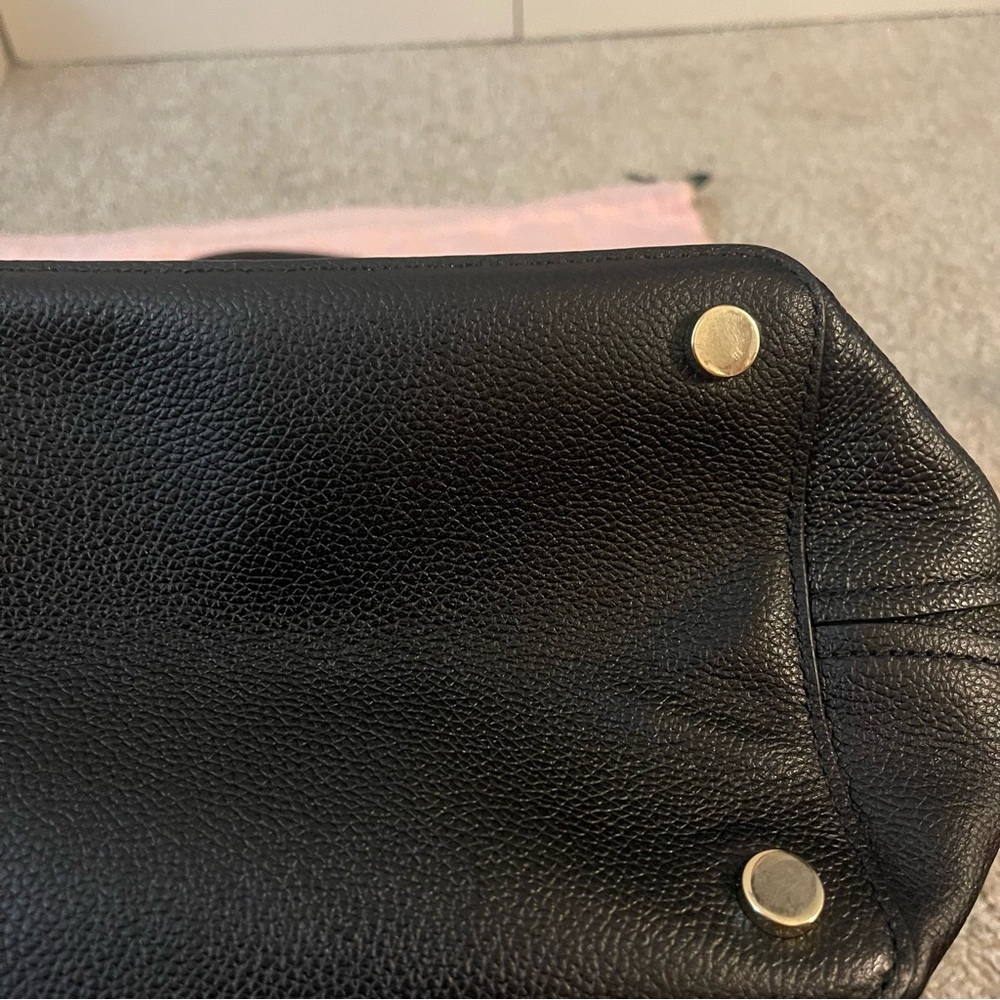 Kate Spade Black Leather Tote Handbag with Dust Bag EUC - Picture 11 of 12